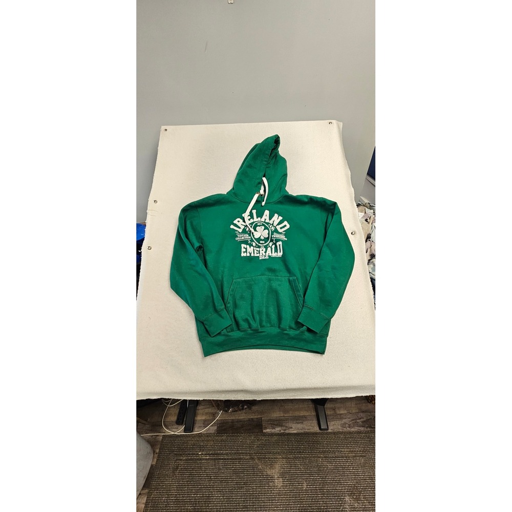 Irish Connexxion Dublin Ireland Emerald Isle Green Graphic Hoodie Mens XL